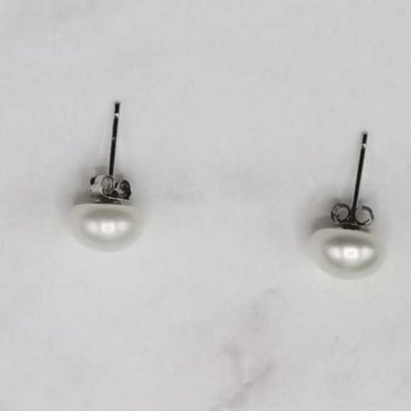 925 Sterling Silver Cultured White Freshwater Pearl Necklace Ring Earring Set - Picture 6 of 10